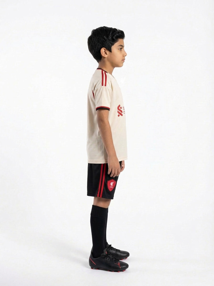 Liverpool Away 25/26 kids jersey and shorts premium quality