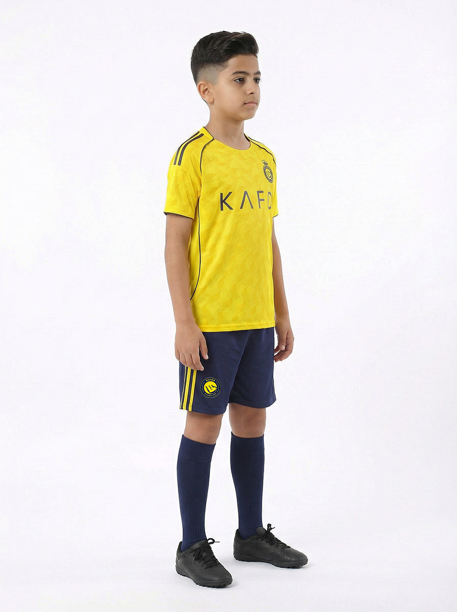 Al Nassr Home kids kit jersey shorts and socks