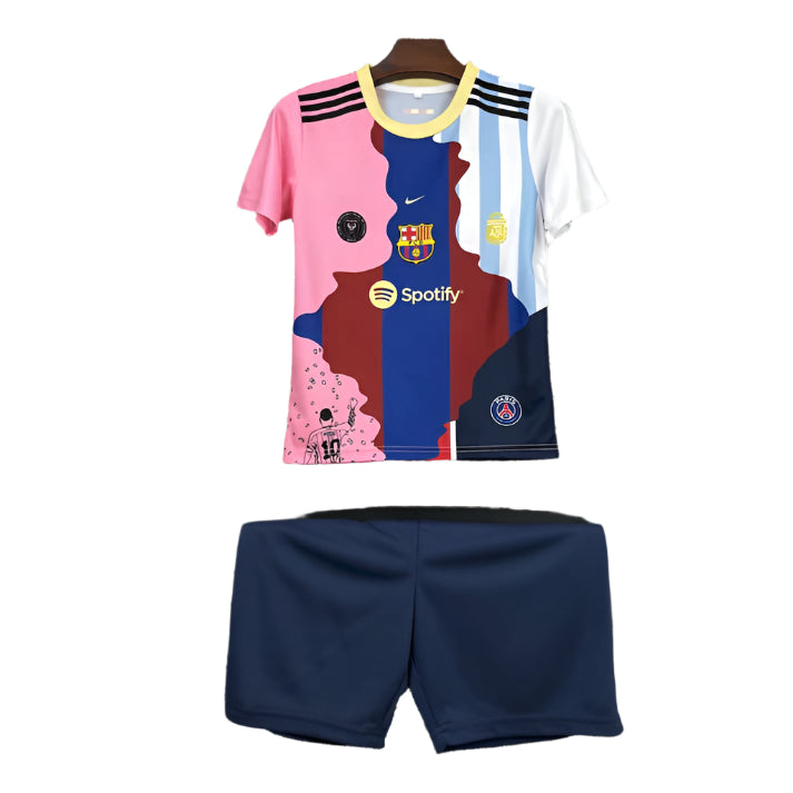 Messi all teams kids football kit official design