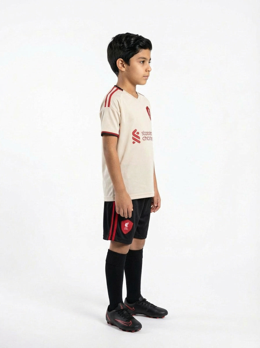 Liverpool Away 25/26 kids breathable fabric detail