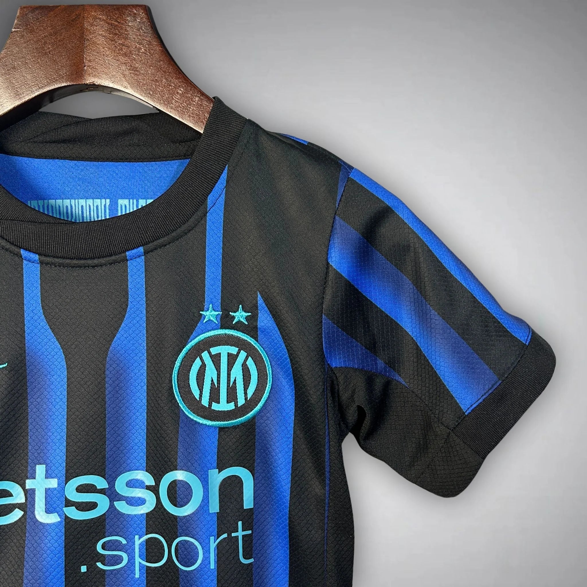 Inter Milan Home 25/26 kids kit worn by model