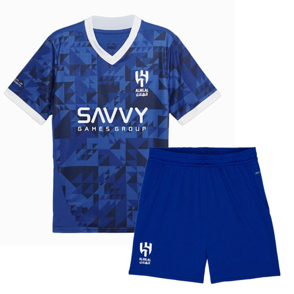 Al Hilal Home 24/25 kids kit with socks without logo premium quality