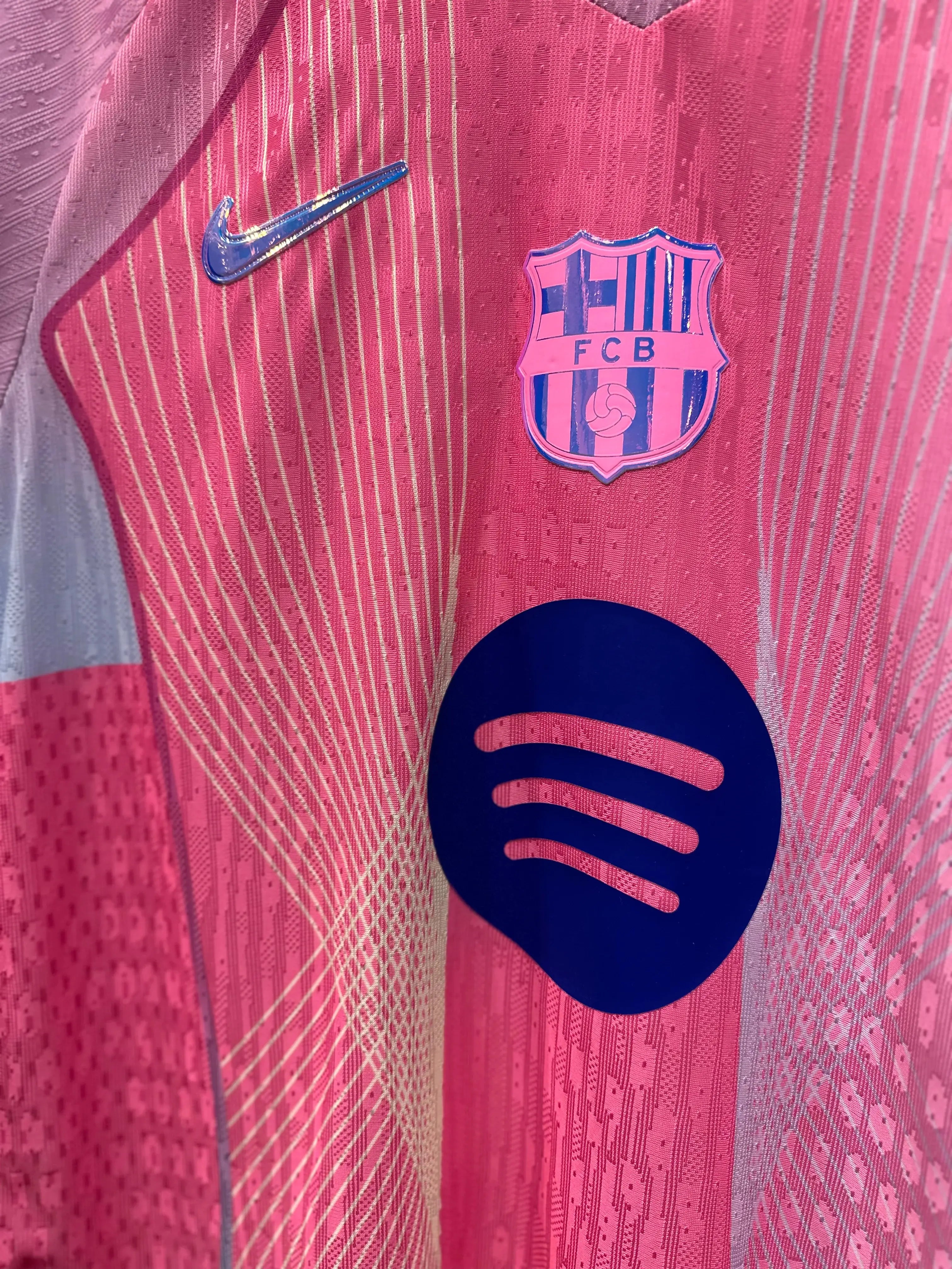 Barcelona pink player jersey in Qatar