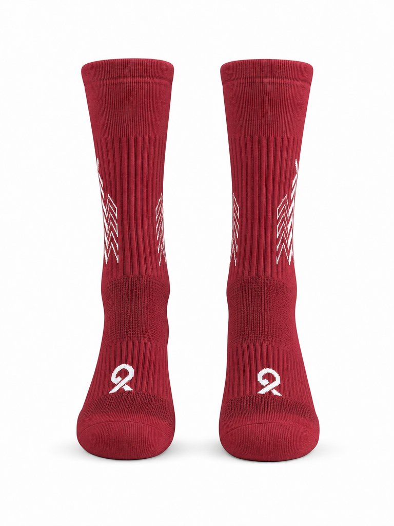 Q9 Sport Anti-Slip Kids Socks - Burgundy #Color_Burgundy