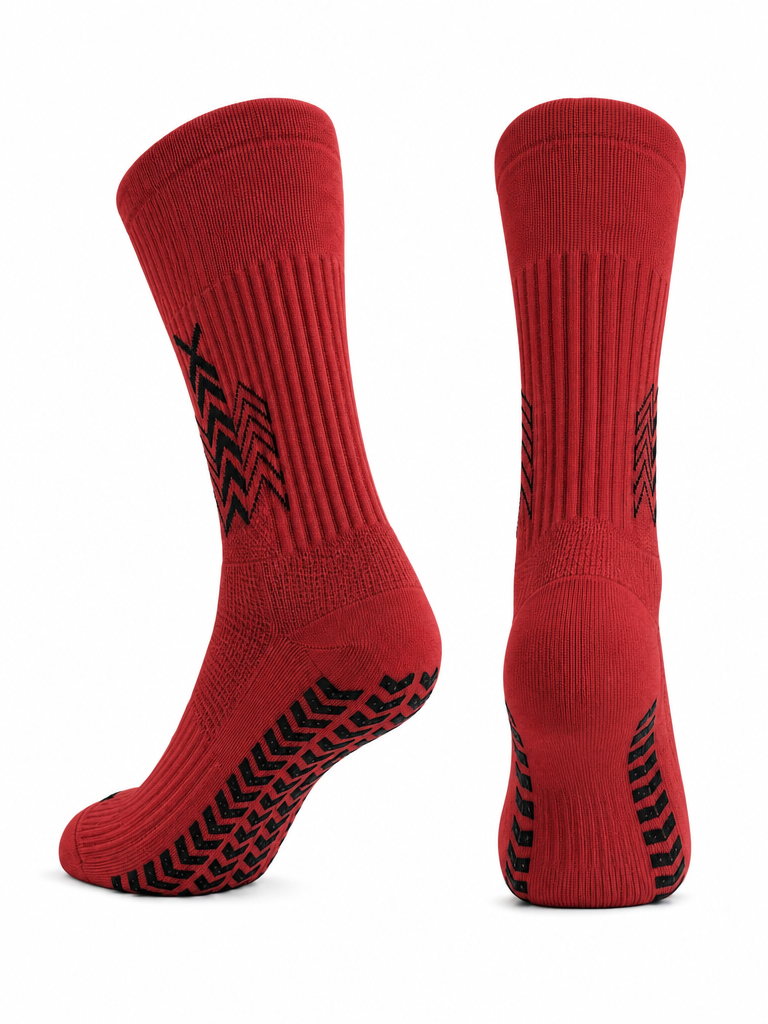 Q9 Sport Anti-Slip Kids Socks - Burgundy #Color_Burgundy
