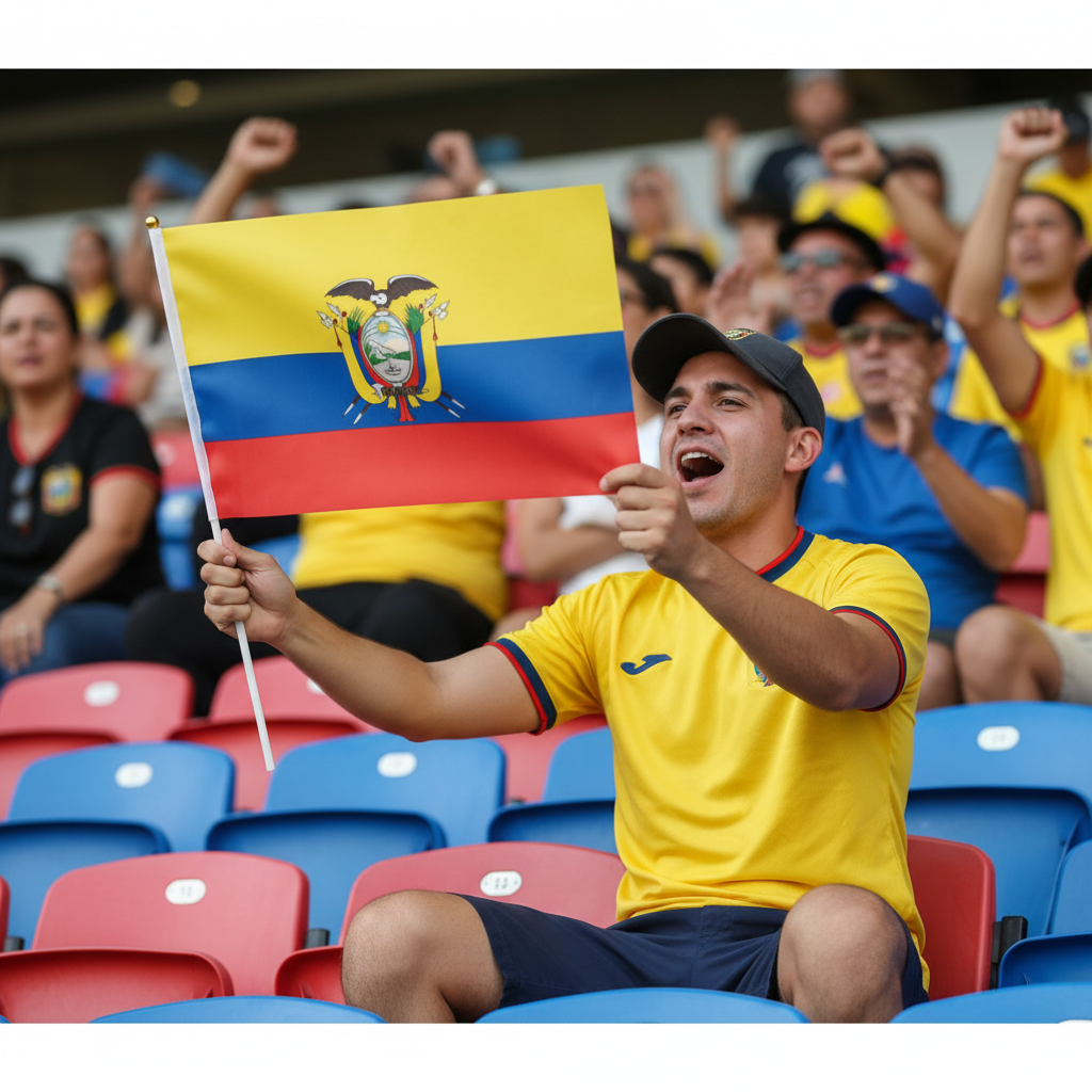 Ecuador Handheld Flag