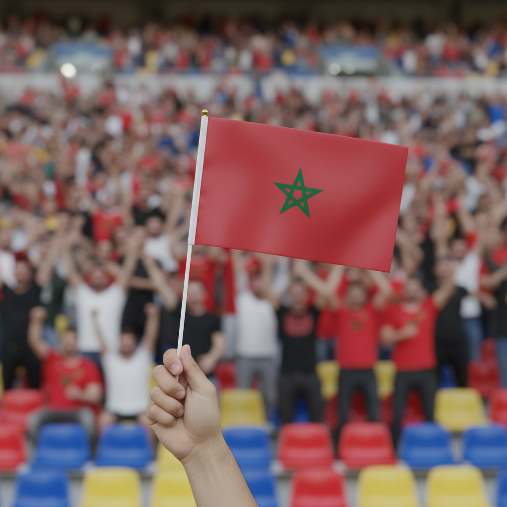 Morocco Handheld Flag