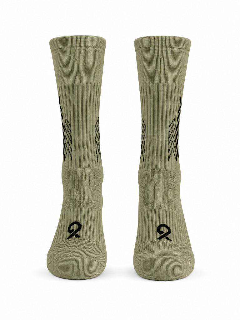 Q9 Sport Anti-Slip Kids Socks - Olive #Color_Olive