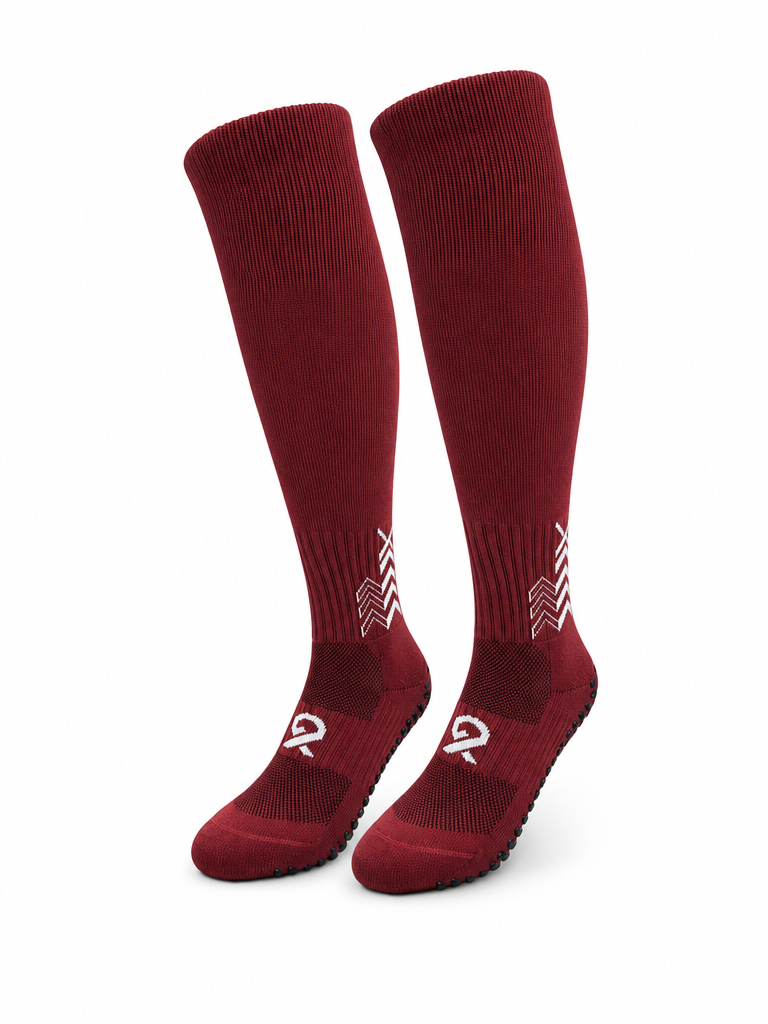 Q9 Sport Anti-Slip Kids Socks - Burgundy #Color_Burgundy