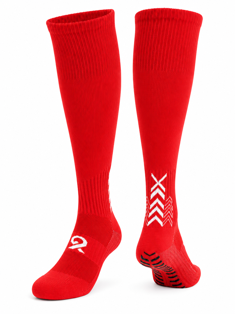 Q9 Sport Anti-Slip Kids Socks - Red #Color_Red