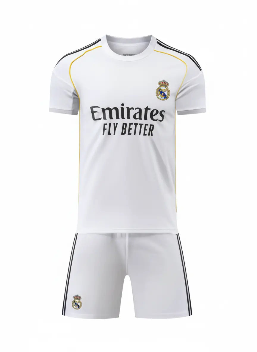 Real Madrid Home 25/26 Full Set jersey and shorts