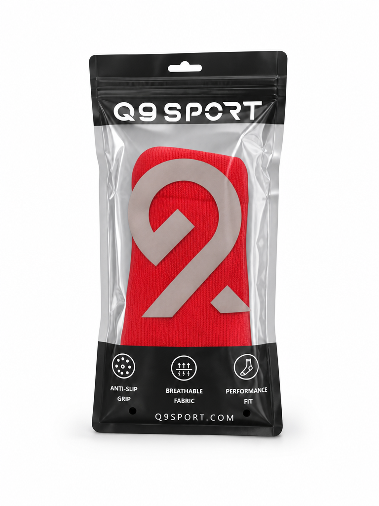 Q9 Sport Anti-Slip Kids Socks - Red #Color_Red