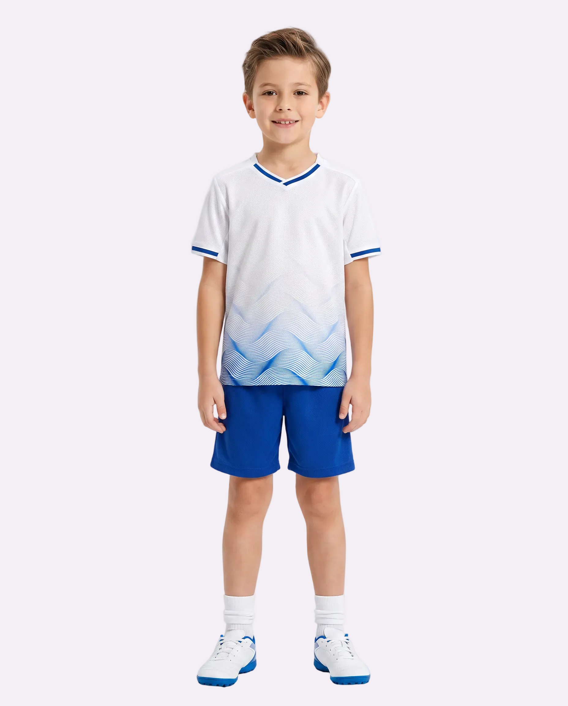 White Football Kids Kit (T-Shirt + Shorts) by Q9 Sport – product image 1