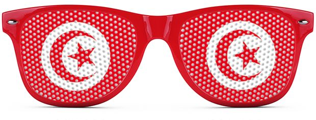 Tunisia flag glasses football supporter item