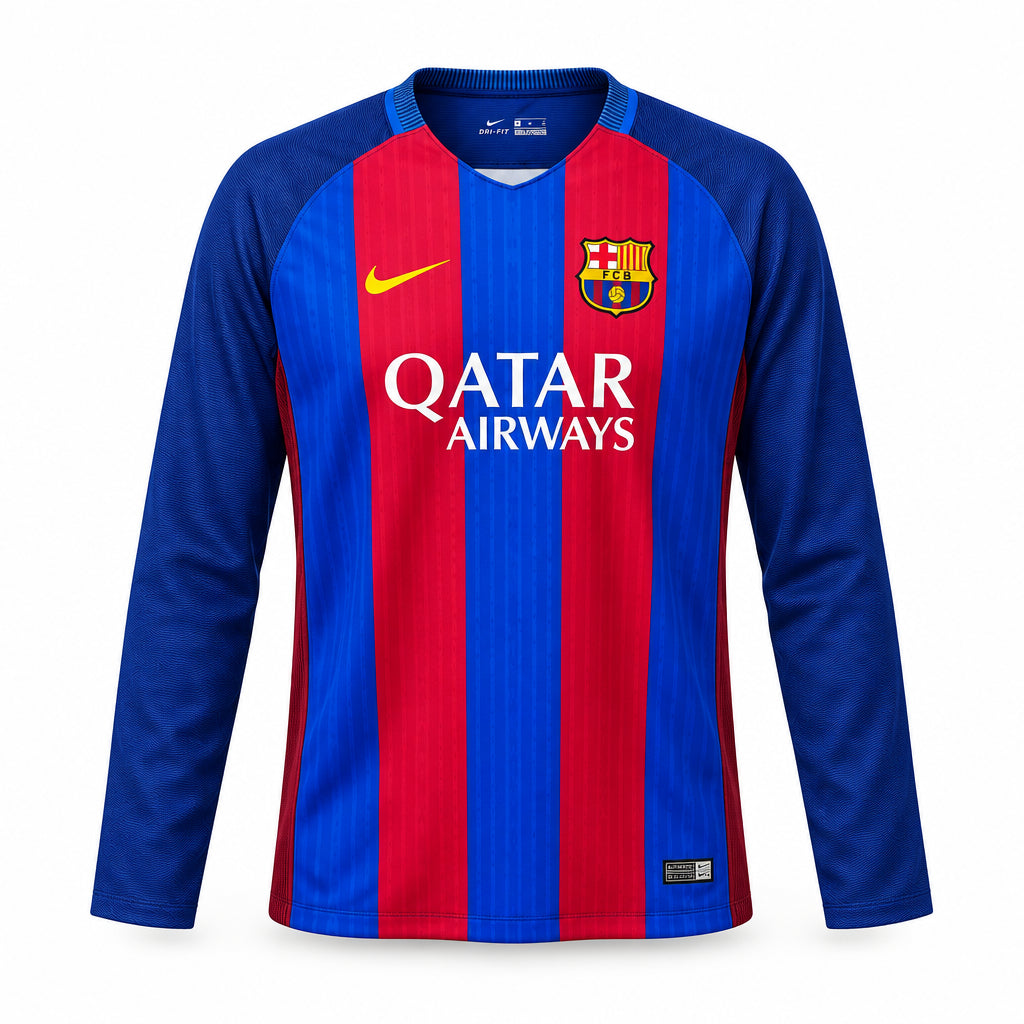 Barcelona Home 16/17 Long Sleeve Retro Jersey