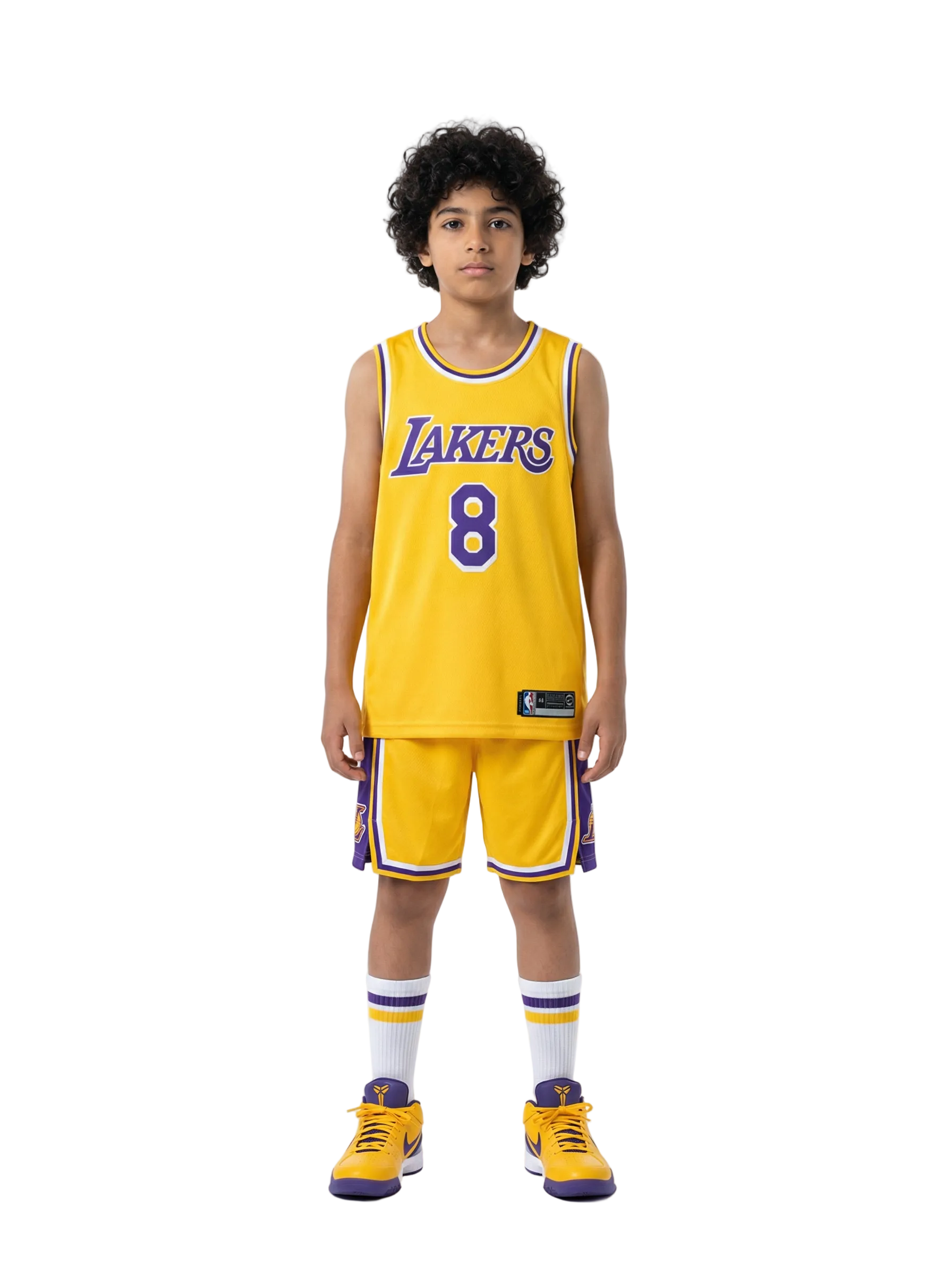 Kobe Bryant Los Angeles Lakers Yellow Kids #8