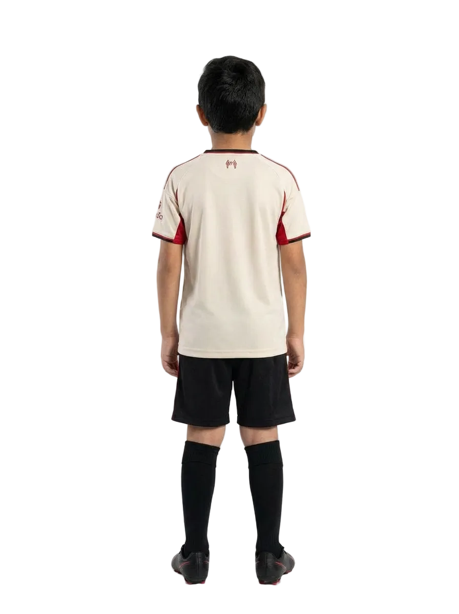 Liverpool Away 25/26 kids complete football outfit