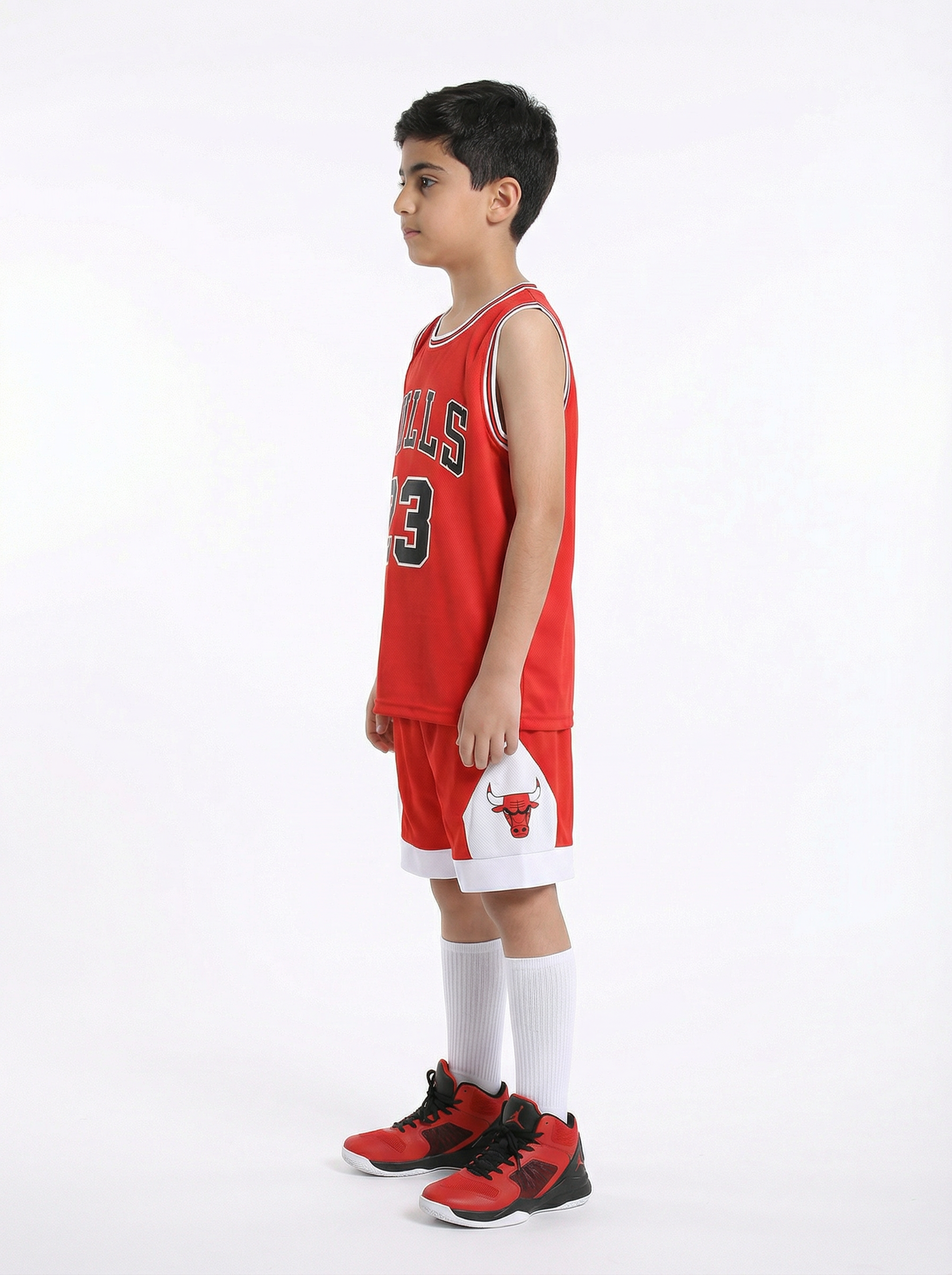 Michael Jordan Chicago Bulls 97/98 kids set with socks number 23 back view