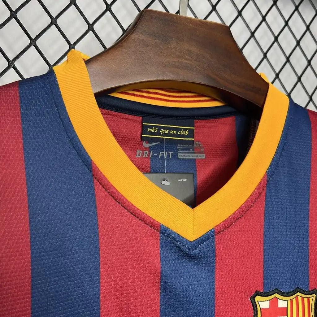 Barcelona Home 13/14 football jersey breathable fabric detail