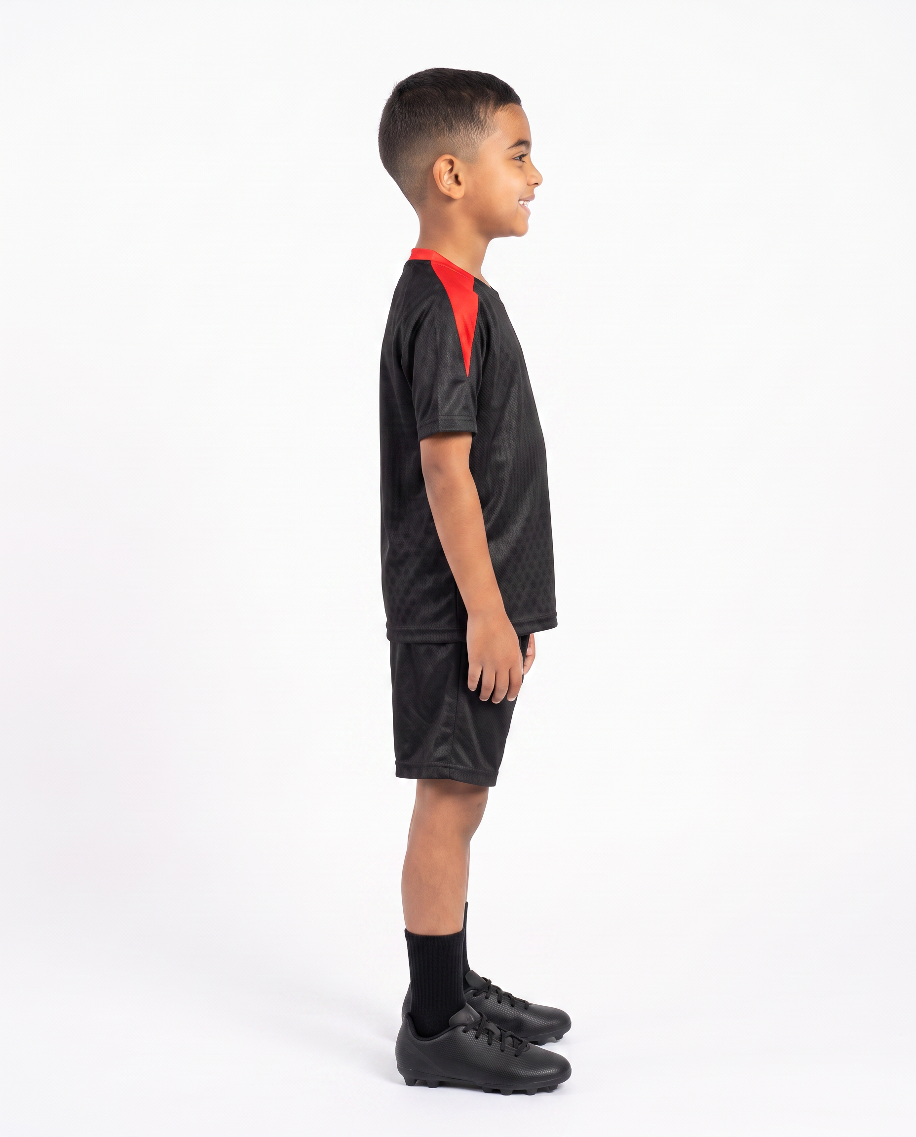 Red & Black Football Kids Kit (T-Shirt + Shorts)