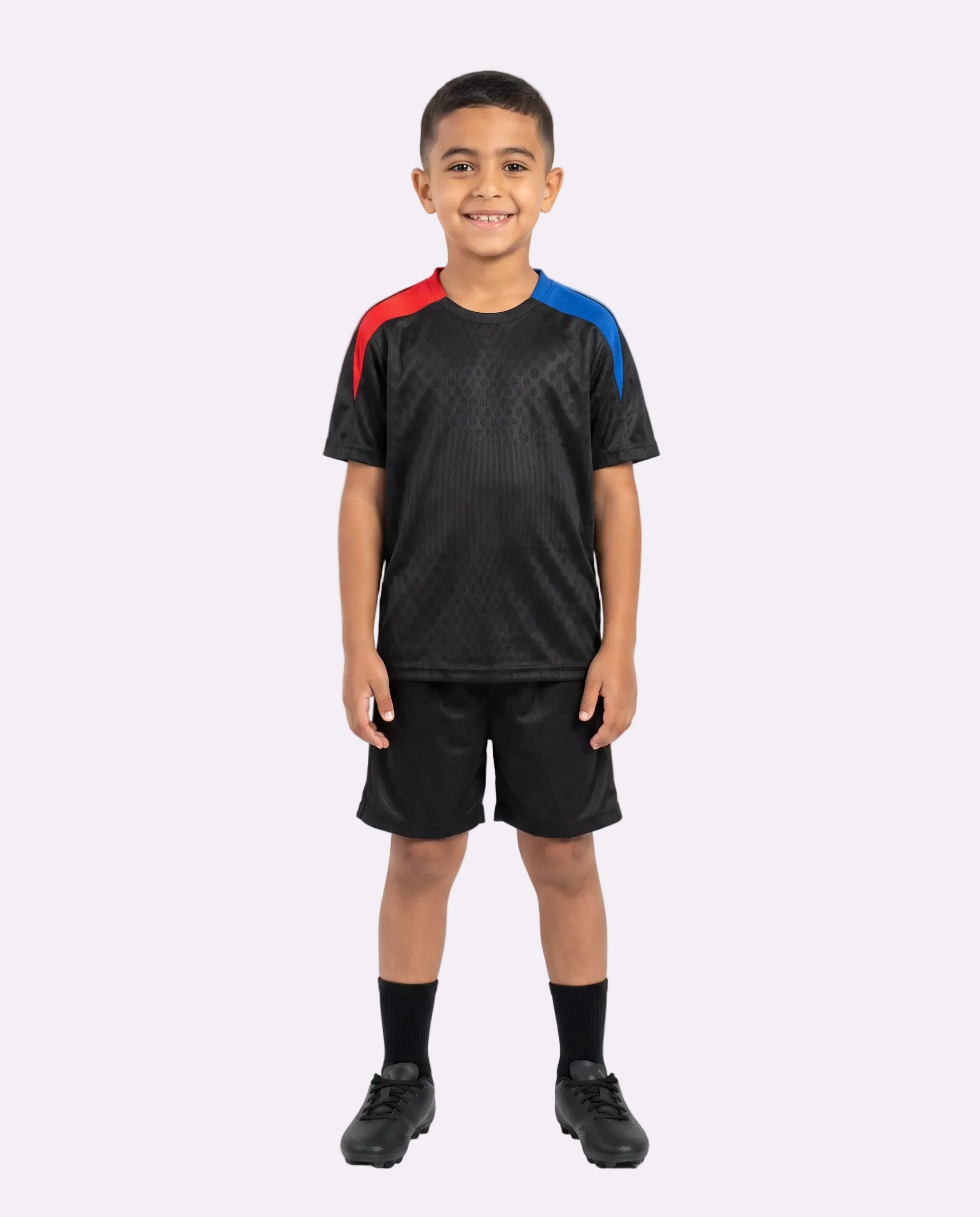 Red & Black Football Kids Kit (T-Shirt + Shorts) by Q9 Sport – product image 1
