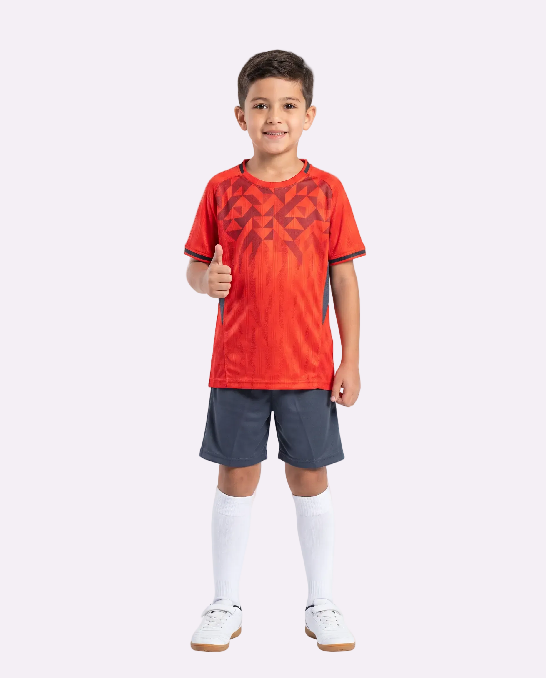 Black & Red Football Kids Kit (T-Shirt + Shorts) by Q9 Sport – product image 1