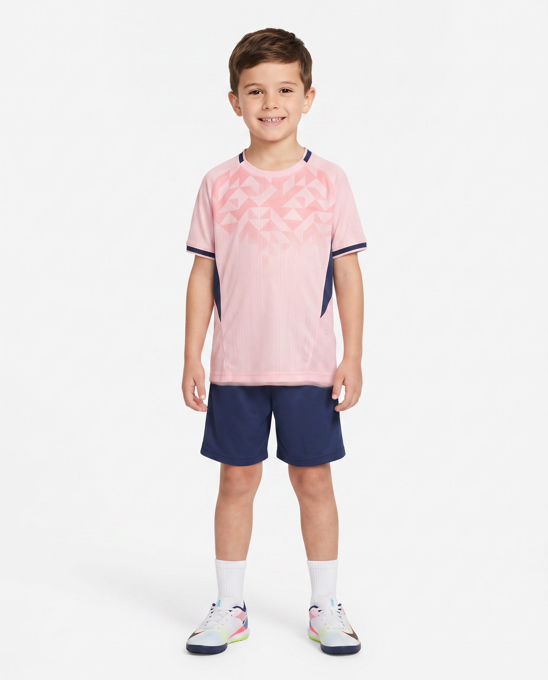 Pink & Navy Football Kids Kit (T-Shirt + Shorts)