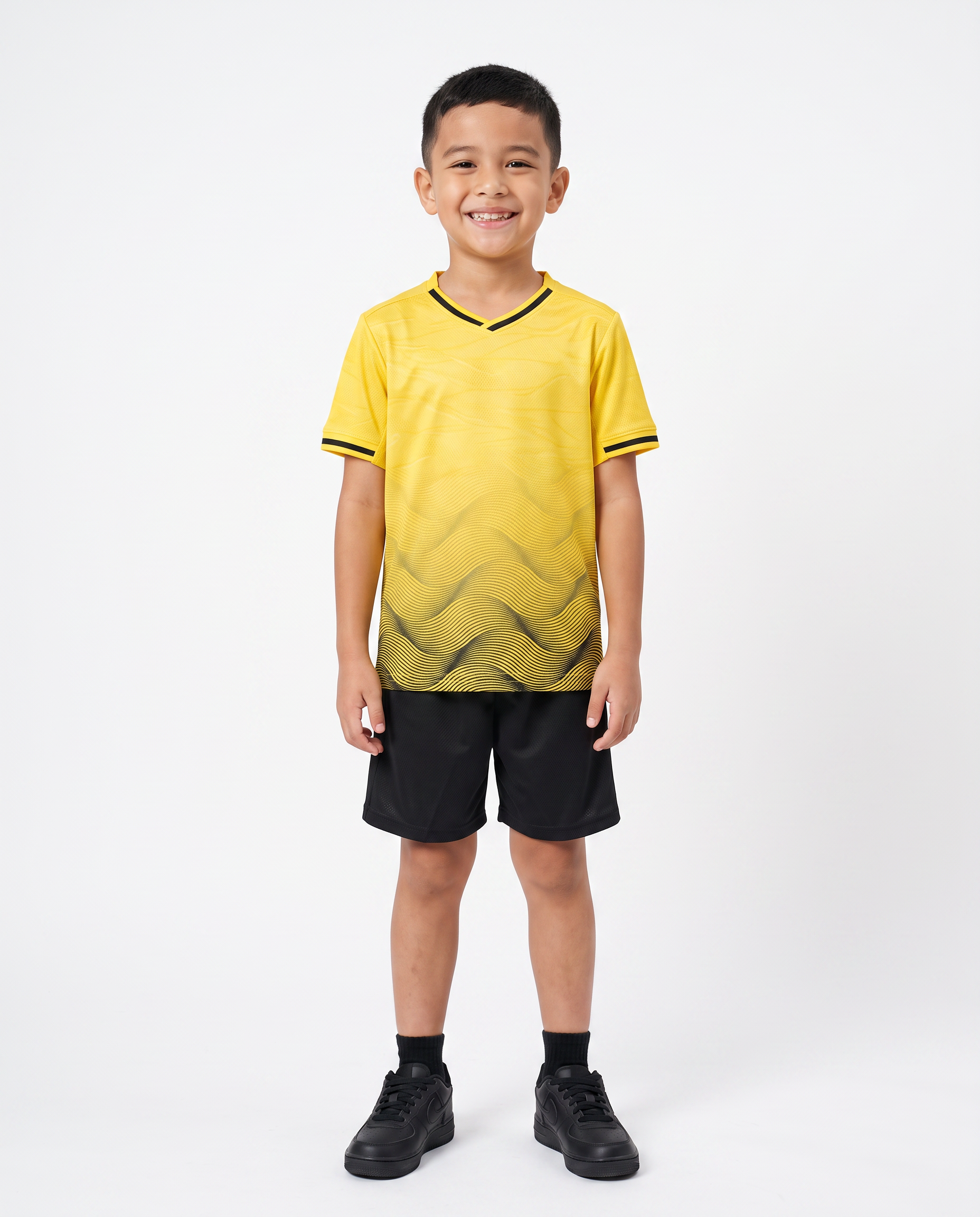 Yellow Football Kids Kit (T-Shirt + Shorts) by Q9 Sport – product image 1