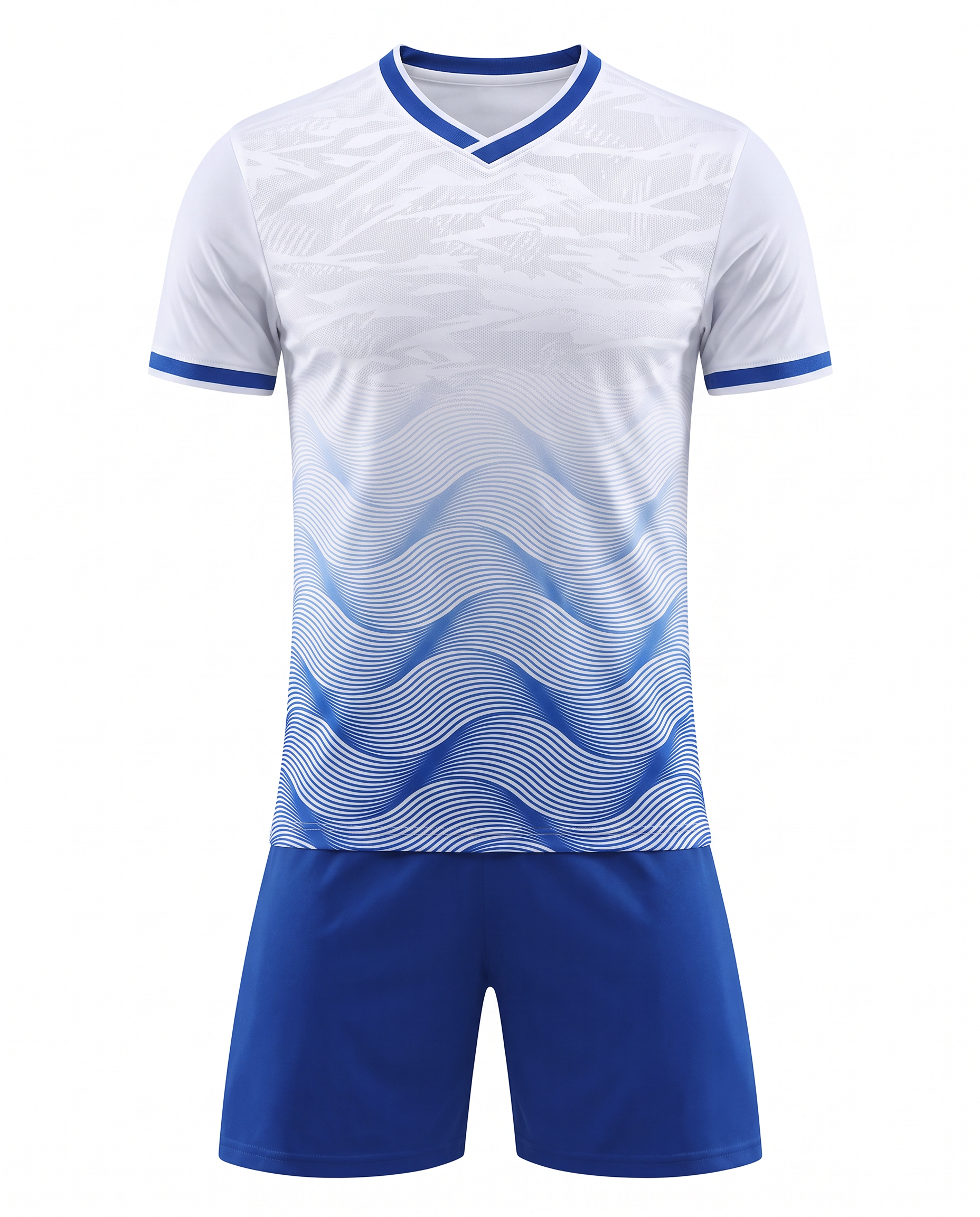 White & Blue Adult Full Set (T-Shirt + Shorts)