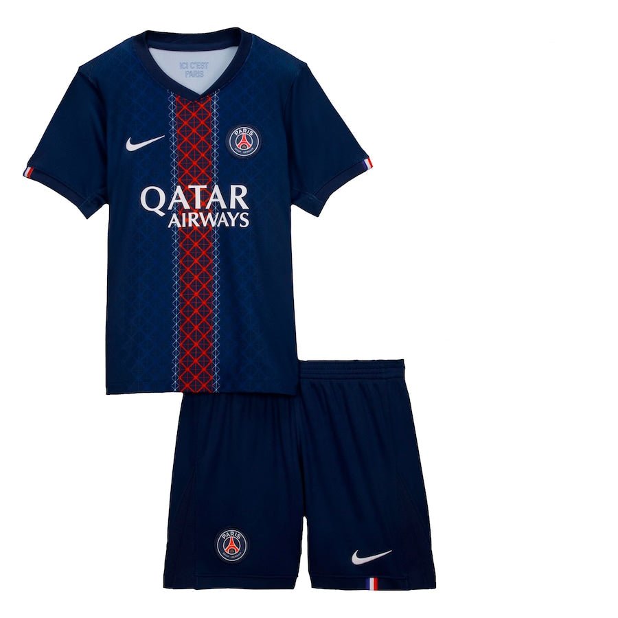 PSG Home 25/26 kids kit football outfit official design