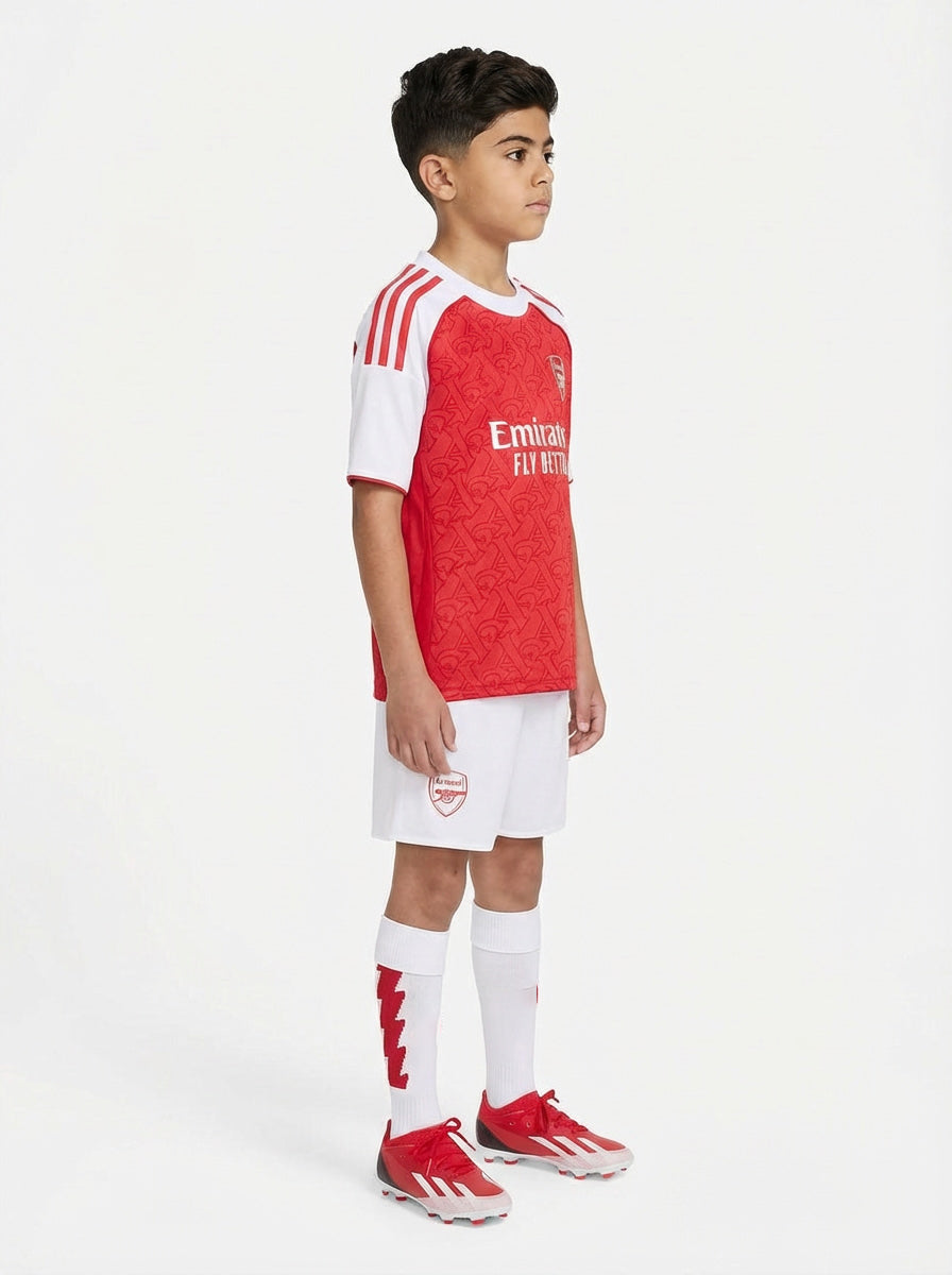 Arsenal Home 25/26 kids breathable fabric detail