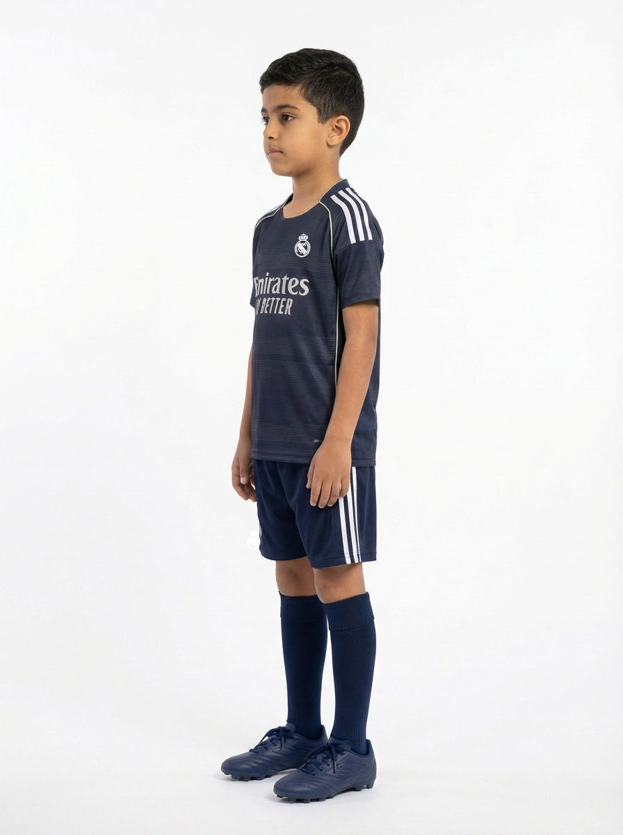Real Madrid Away 25/26 kids breathable fabric detail