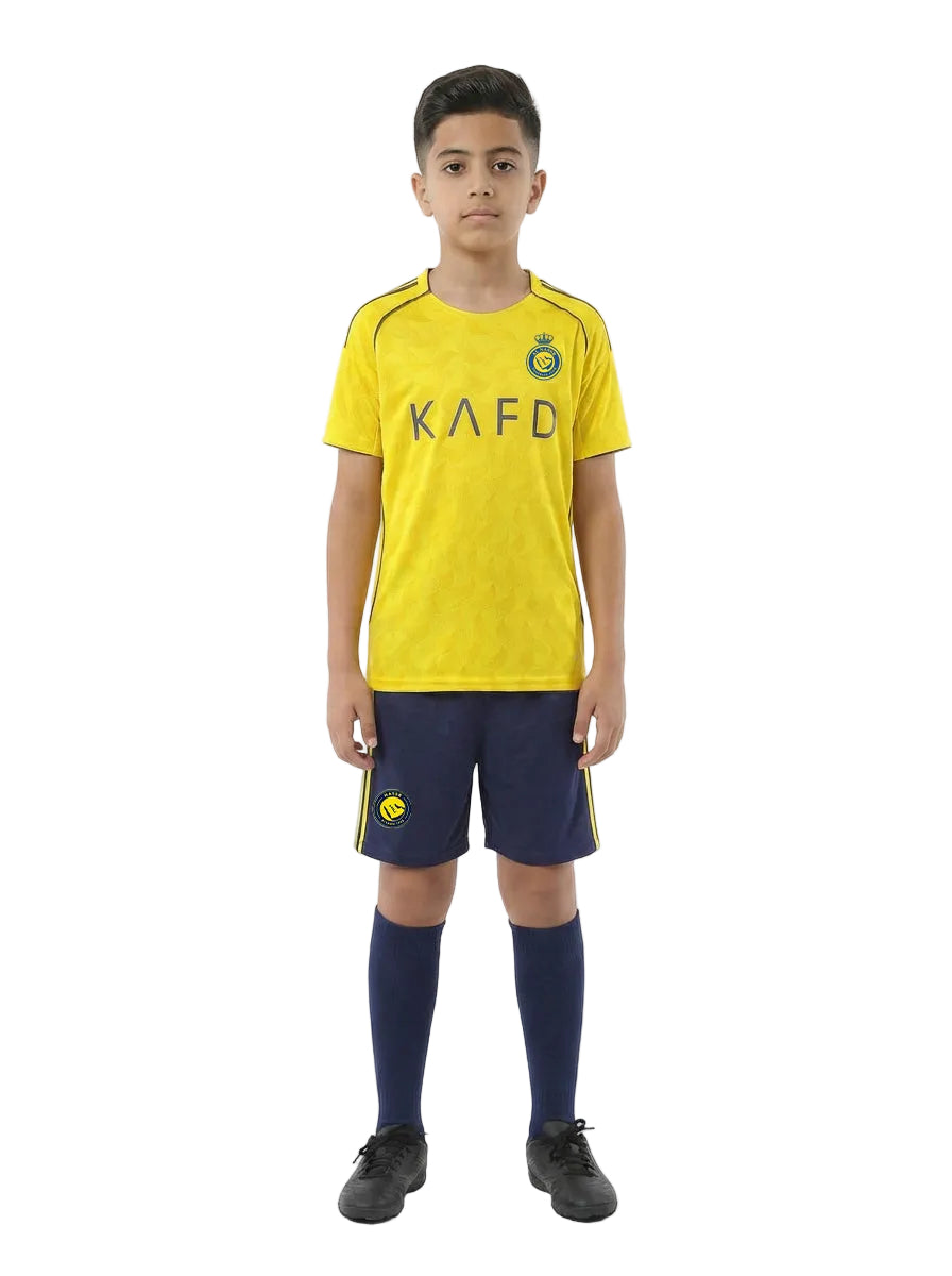 Al Nassr Home 25/26 kids football kit official design