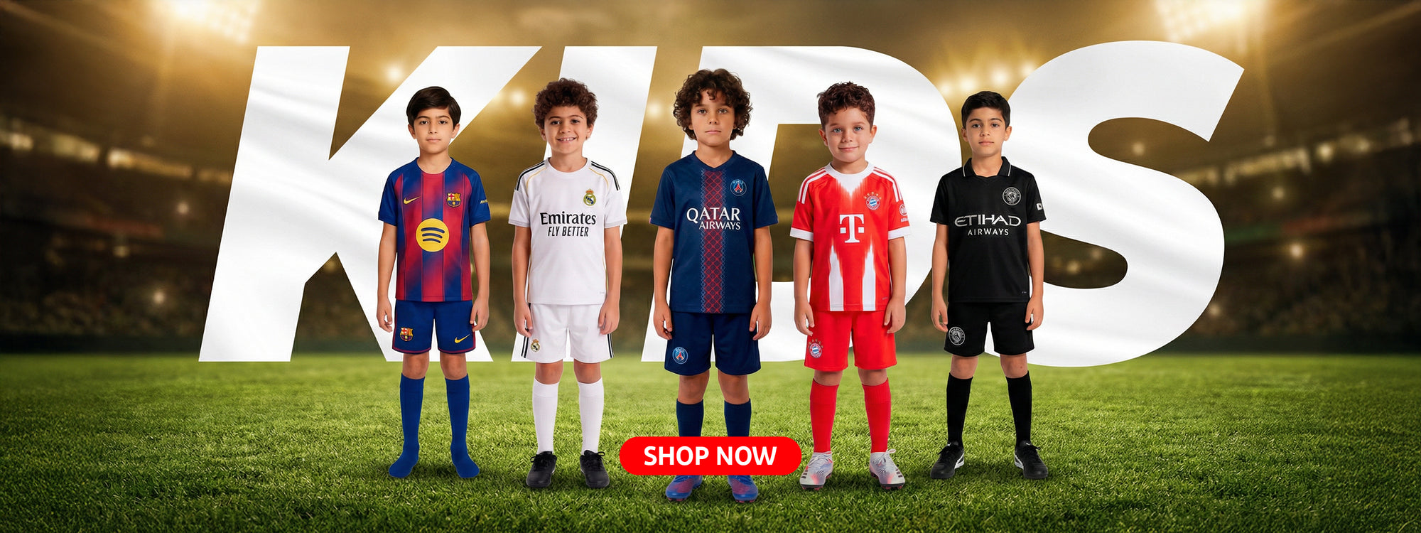 Kids football kits in Qatar from Q9 Sport