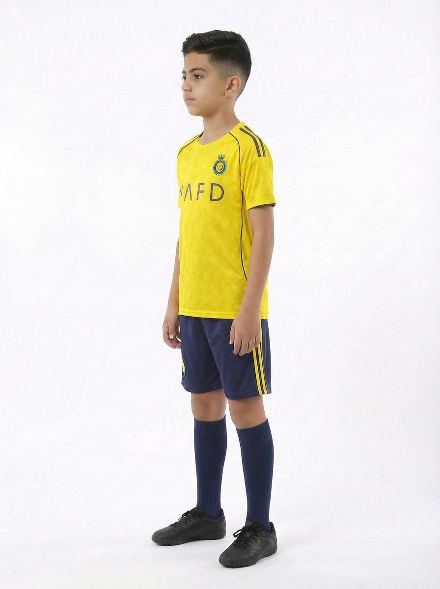 Al Nassr Home 25/26 kids breathable fabric detail