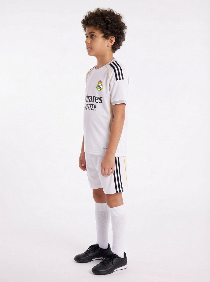 Real Madrid Home 25/26 kids breathable fabric detail