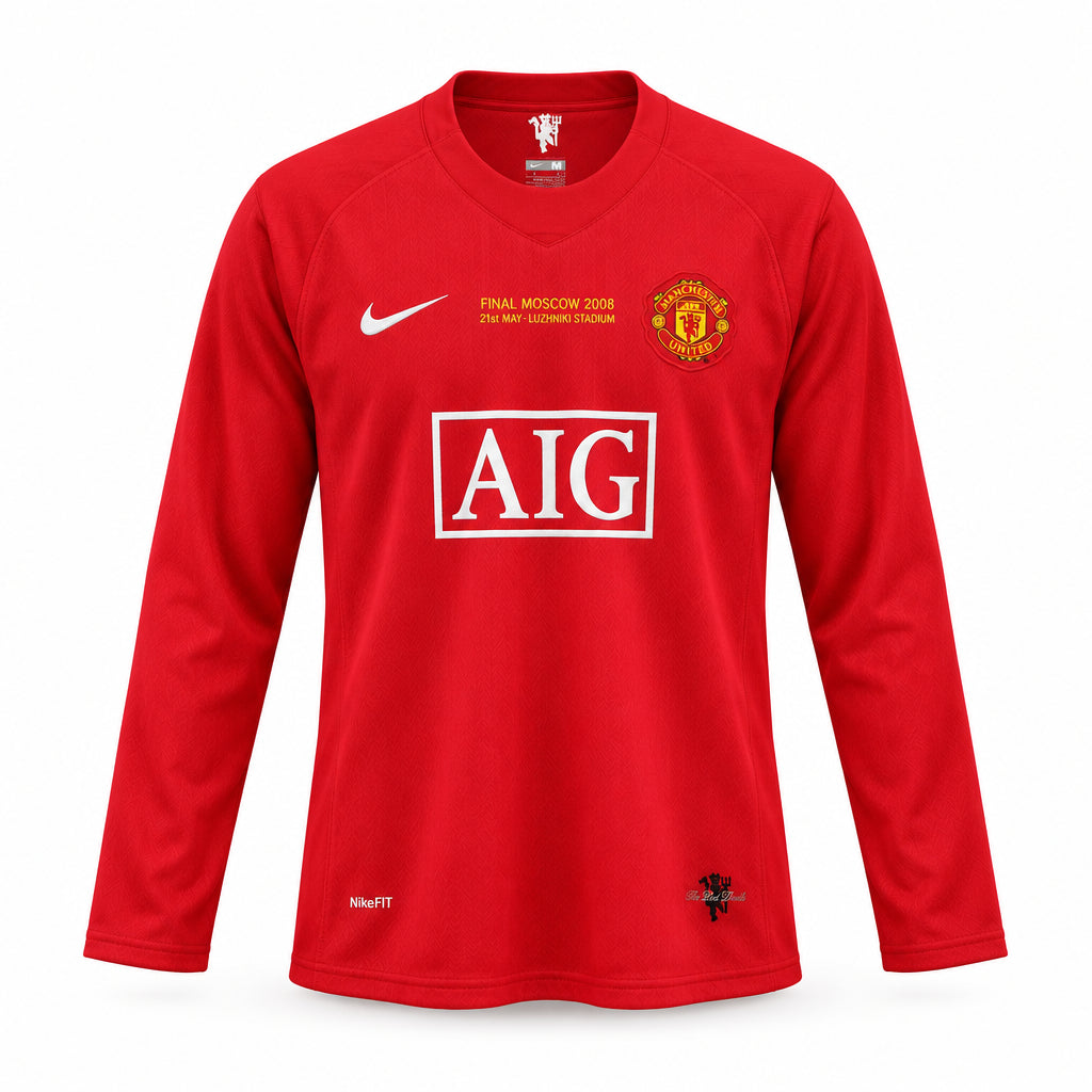Manchester United Home 07/08 Long Sleeve Retro Jersey