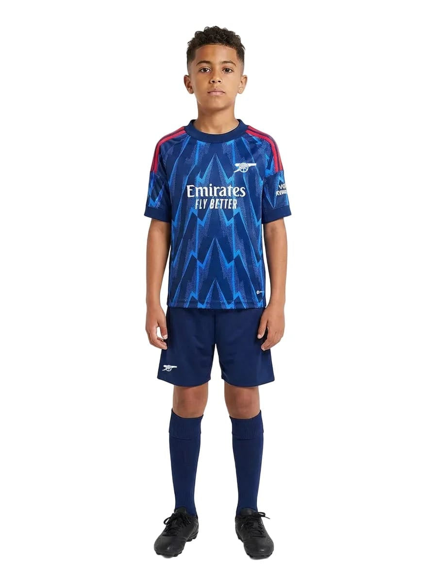 Arsenal Away 25/26 Kids Kit front view