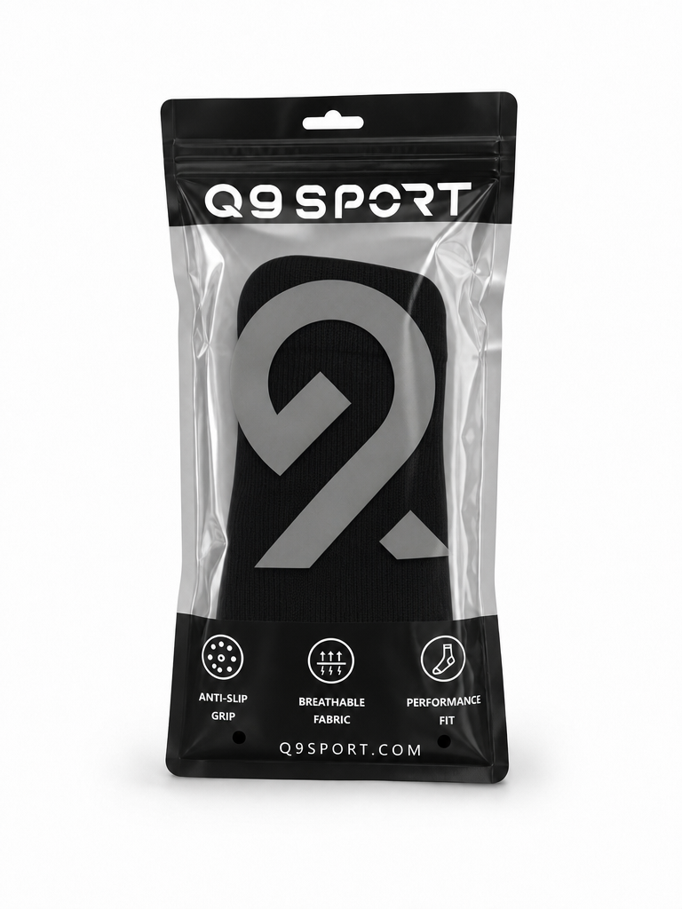 Q9 Sport Anti-Slip Kids Socks - Black #Color_Black