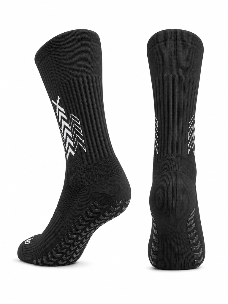 Q9 Sport Anti-Slip Kids Socks - Black #Color_Black