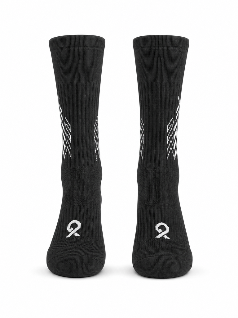 Q9 Sport Anti-Slip Kids Socks - Black #Color_Black