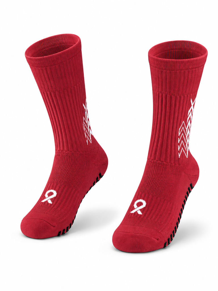 Q9 Sport Anti-Slip Kids Socks - Burgundy #Color_Burgundy