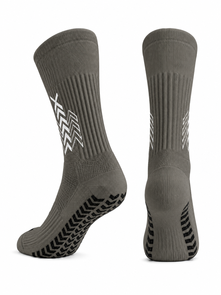 Q9 Sport Anti-Slip Kids Socks - Grey #Color_Grey