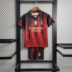 Ac Milan Away 23/24 For Kids With Socks Without Logo