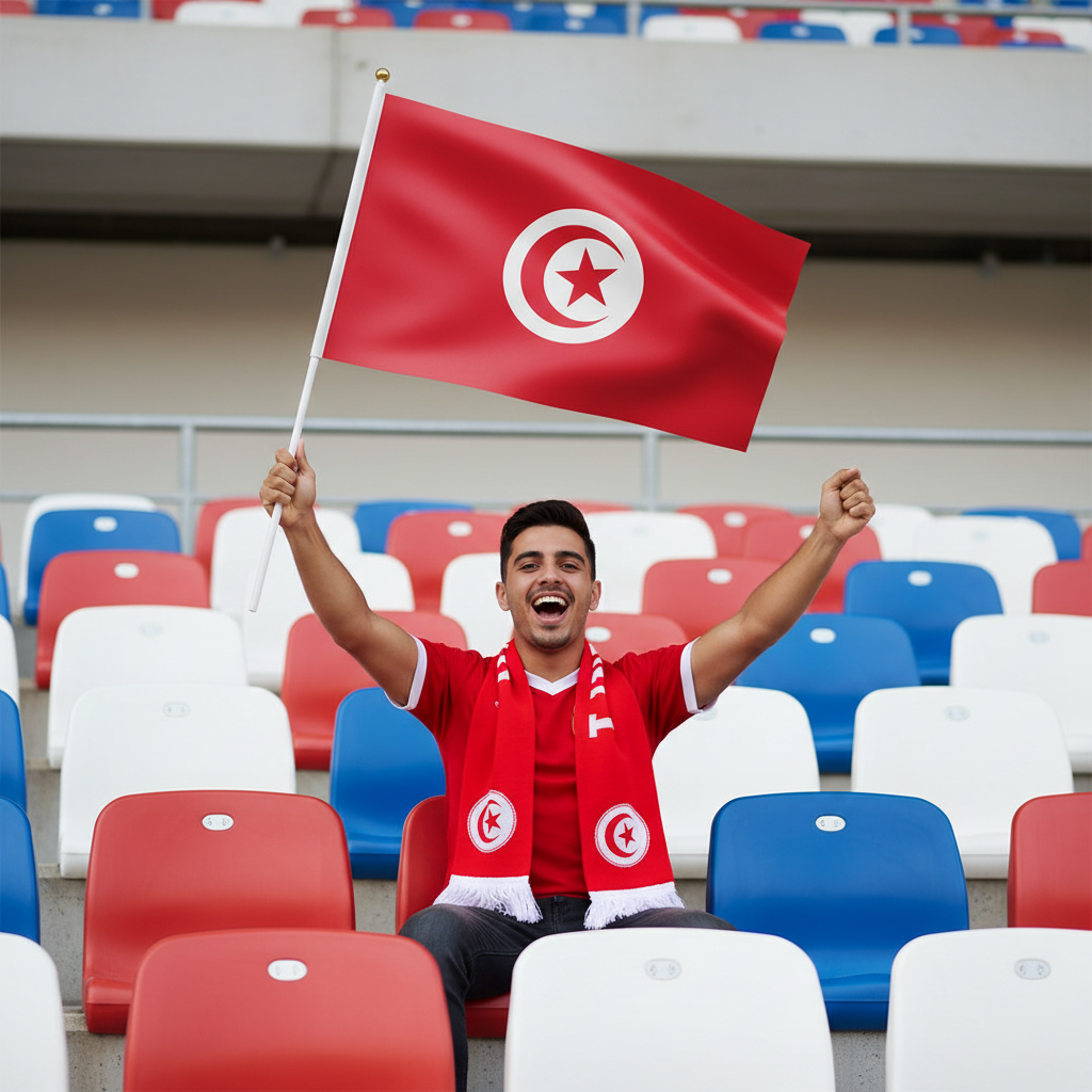 علم تونس المحمول باليد