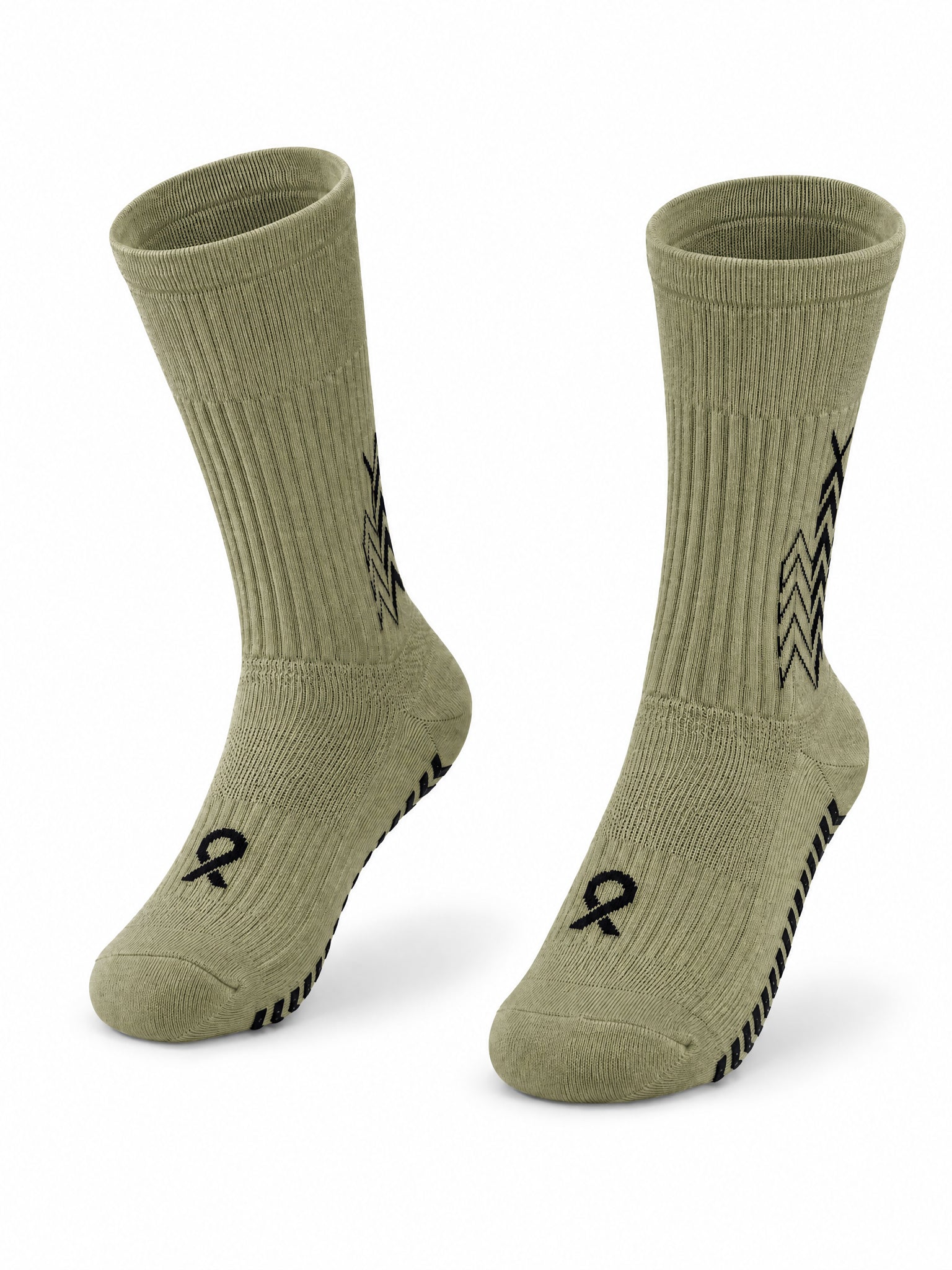 Q9 Sport Anti-Slip Kids Socks - Olive #Color_Olive
