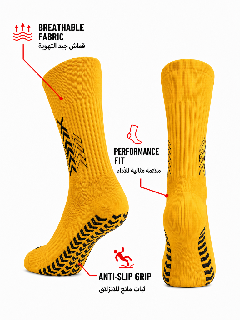 Q9 Sport Anti-Slip Kids Socks - Orange #Color_Orange