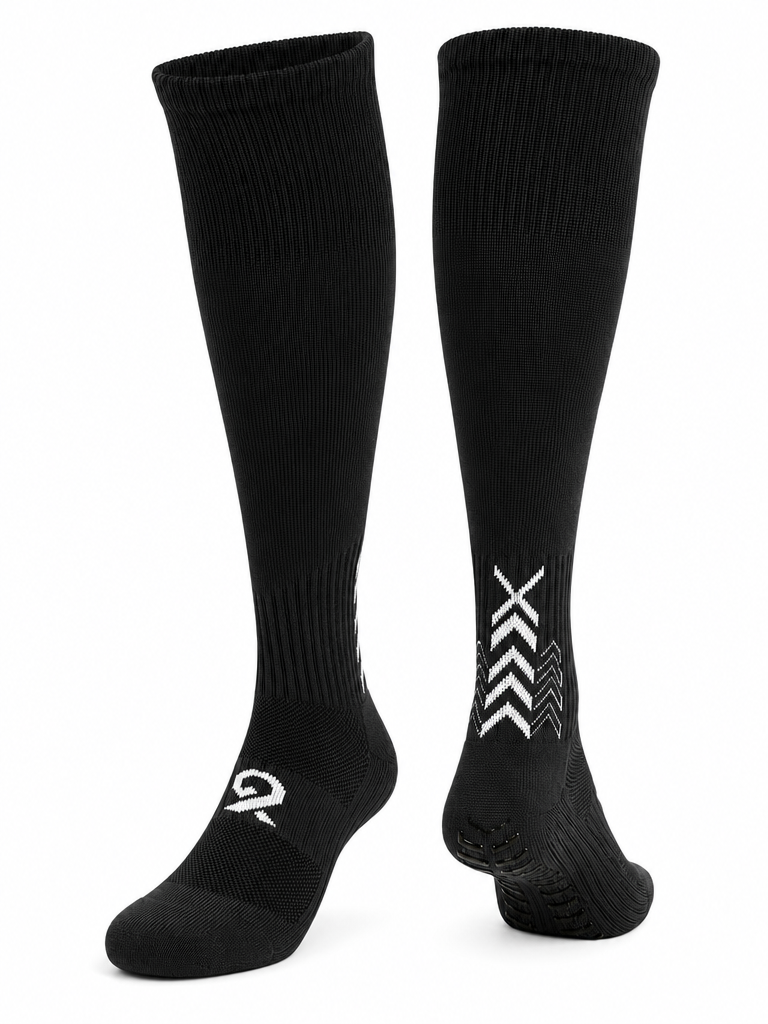 Q9 Sport Anti-Slip Kids Socks - Black #Color_Black