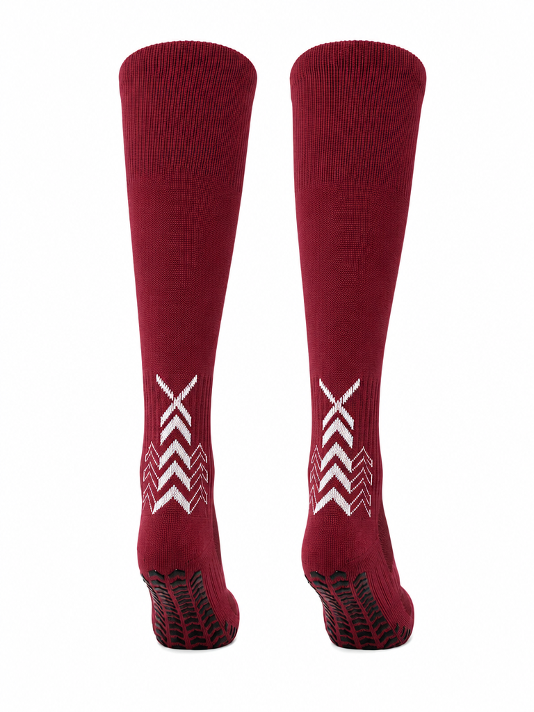 Q9 Sport Anti-Slip Kids Socks - Burgundy #Color_Burgundy