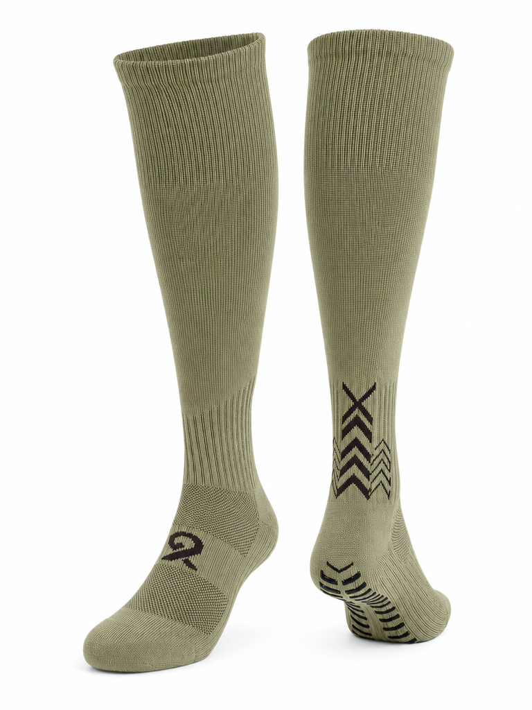 Q9 Sport Anti-Slip Kids Socks - Olive #Color_Olive